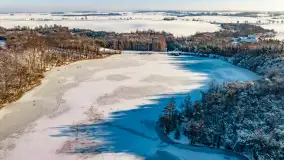 Zimowa rzeka Dajna niedaleko Wilkowa, styczeń 2024 r. - zdjęcie 9