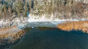 Zimowe jezioro Gołdopiwo w okolicach Przerwanek, styczeń 2024 r. - zdjęcie 32