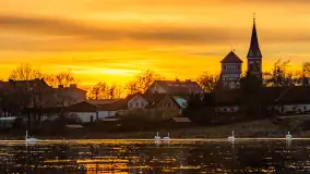 Zachód i rozlewiska przy Karolewie, luty 2024 r. - zdjęcie 13