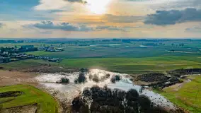 Przedwiośnie i mazurskie rozlewiska na polach i łąkach, luty 2024 r. - zdjęcie 9