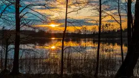Zachód słońca nad jeziorem Głęboka Kuta, marzec 2024 r. - zdjęcie 31