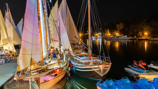 XXV Zlot Klubu Jacht Oldtimer, zdjęcia nocne, sierpień 2024 r. - zdjęcie 7