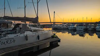 Kilka zdjęć po zachodzie słońca w ekomarinie Giżycko, wrzesień 2024 r.