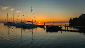 Zachód słońca nad jeziorem Dargin, Dziki Harsz, wrzesień 2024 r. - zdjęcie 1