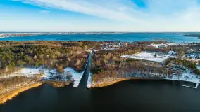 Zimowe jezioro Tajty i okolice z drona, styczeń 2025 r. - zdjęcie 18