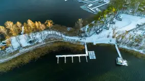 Zimowe jezioro Tajty i okolice z drona, styczeń 2025 r. - zdjęcie 17