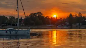 Zachód słońca nad jeziorem Bocznym w Rydzewie, maj 2024 r. - zdjęcie 20