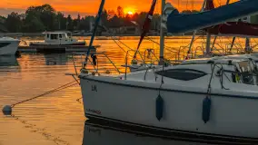 Zachód słońca nad jeziorem Bocznym w Rydzewie, maj 2024 r. - zdjęcie 27