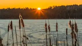 Zachód słońca nad jeziorem Skarż Wielki, luty 2025 r. - zdjęcie 8
