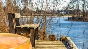 Przedwiośnie w Węgorzewie nad kanałem Młyńskim, marzec 2025 r. - zdjęcie 23