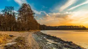 Zachód słońca na Fuledzie, jezioro Dobskie, marzec 2025 r. - zdjęcie 8