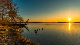 Zachód nad jeziorem Śniardwy, Szeroki Ostrów, marzec 2025 r. - zdjęcie 19