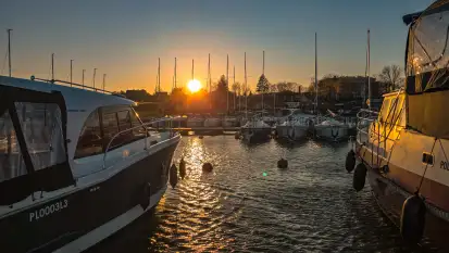 Zachód słońca nad Wilkasami, PTTK Wilkasy, kwiecień 2025 r.