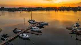 Zachód słońca nad jeziorem Bocznym, Rydzewo z lotu ptaka, lipiec 2025 r. - zdjęcie 47