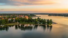 Zachód słońca nad jeziorem Bocznym, Rydzewo z lotu ptaka, lipiec 2025 r. - zdjęcie 37