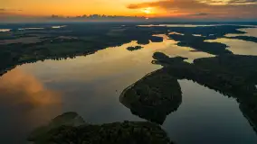 Zachód słońca nad jeziorem Kisajno, Łabędzi Ostrów, lipiec 2025 r. - zdjęcie 14
