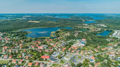 Wilkasy i Niegocin pod koniec sierpnia z lotu ptaka