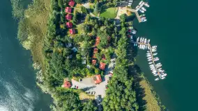 Jezioro Kisajno i port Łabędzi Ostrów na początku września 2025 r. z drona - zdjęcie 26