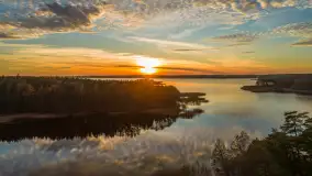 Zachód słońca nad jeziorem Gołdopiwo z drona, listopad 2025 r. - zdjęcie 43