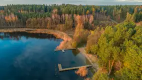 Zachód słońca nad jeziorem Gołdopiwo z drona, listopad 2025 r. - zdjęcie 30