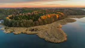 Zachód słońca nad jeziorem Gołdopiwo z drona, listopad 2025 r. - zdjęcie 18