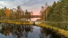 Zachód słońca nad jeziorem Gołdopiwo z drona, listopad 2025 r. - zdjęcie 14