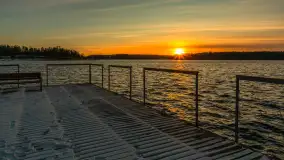 Zimowy zachód słońca nad jeziorem Kisajno, styczeń 2025 r. - zdjęcie 3