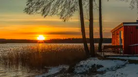 Zimowy zachód słońca nad jeziorem Kisajno, styczeń 2025 r. - zdjęcie 8