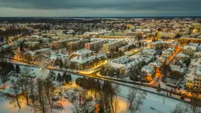 Giżycko pod koniec dnia z drona, styczeń 2026 r. - zdjęcie 6