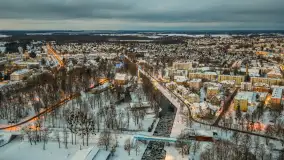 Giżycko pod koniec dnia z drona, styczeń 2026 r. - zdjęcie 11