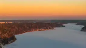 Zachód słońca nad jeziorem Nidzkim, Ruciane Nida z drona, styczeń 2026 r.  - zdjęcie 38
