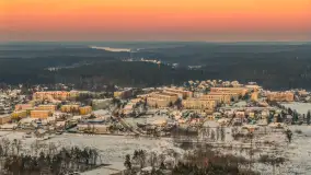 Zachód słońca nad jeziorem Nidzkim, Ruciane Nida z drona, styczeń 2026 r.  - zdjęcie 14