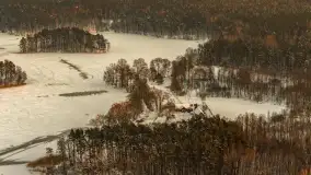 Zachód słońca nad jeziorem Nidzkim, Ruciane Nida z drona, styczeń 2026 r.  - zdjęcie 27