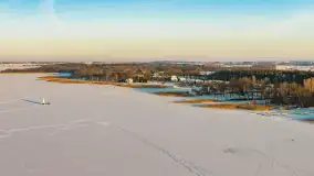 Zachód słońca nad jeziorem Bocznym z drona, styczeń 2026 r. - zdjęcie 12