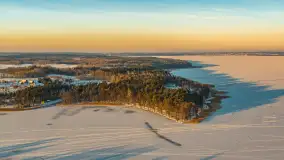 Zachód słońca nad jeziorem Bocznym z drona, styczeń 2026 r. - zdjęcie 21