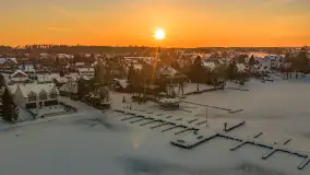 Zachód słońca nad jeziorem Bocznym z drona, styczeń 2026 r. - zdjęcie 16