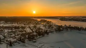 Zachód słońca nad jeziorem Bocznym z drona, styczeń 2026 r. - zdjęcie 32