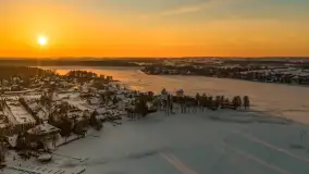 Zachód słońca nad jeziorem Bocznym z drona, styczeń 2026 r. - zdjęcie 45