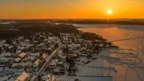 Zachód słońca nad jeziorem Bocznym z drona, styczeń 2026 r. - zdjęcie 25