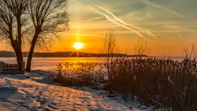 Zachód słońca nad jeziorem Śniardwy, styczeń 2026 r. - zdjęcie 2