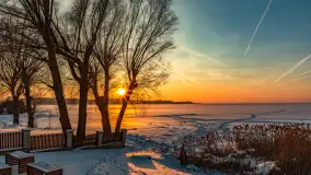 Zachód słońca nad jeziorem Śniardwy, styczeń 2026 r. - zdjęcie 17