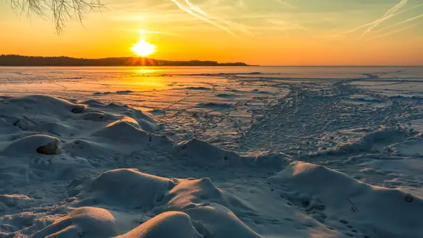Zachód słońca nad jeziorem Śniardwy, styczeń 2026 r. - zdjęcie 3