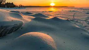 Zachód słońca nad jeziorem Śniardwy, styczeń 2026 r. - zdjęcie 1