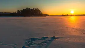 Zachód słońca nad jeziorem Nidzki, Pod Dębem, styczeń 2026 r. - zdjęcie 12