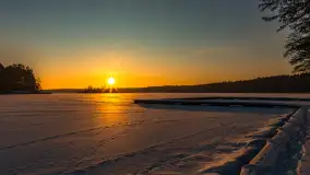 Zachód słońca nad jeziorem Nidzki, Pod Dębem, styczeń 2026 r. - zdjęcie 15
