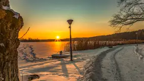 Zachód słońca nad jeziorem Nidzki, Pod Dębem, styczeń 2026 r. - zdjęcie 18