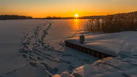 Zachód słońca nad jeziorem Nidzki, Pod Dębem, styczeń 2026 r. - zdjęcie 22