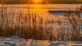 Zachód słońca nad jeziorem Bełdany, luty 2026 r. - zdjęcie 14