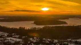 Zachód słońca nad jeziorem Kisajno z drona, Pierkunowo, luty 2026 r. - zdjęcie 36