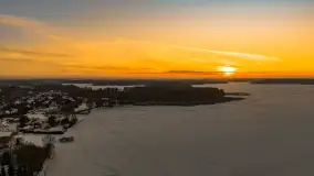 Zachód słońca nad jeziorem Kisajno z drona, Pierkunowo, luty 2026 r. - zdjęcie 34